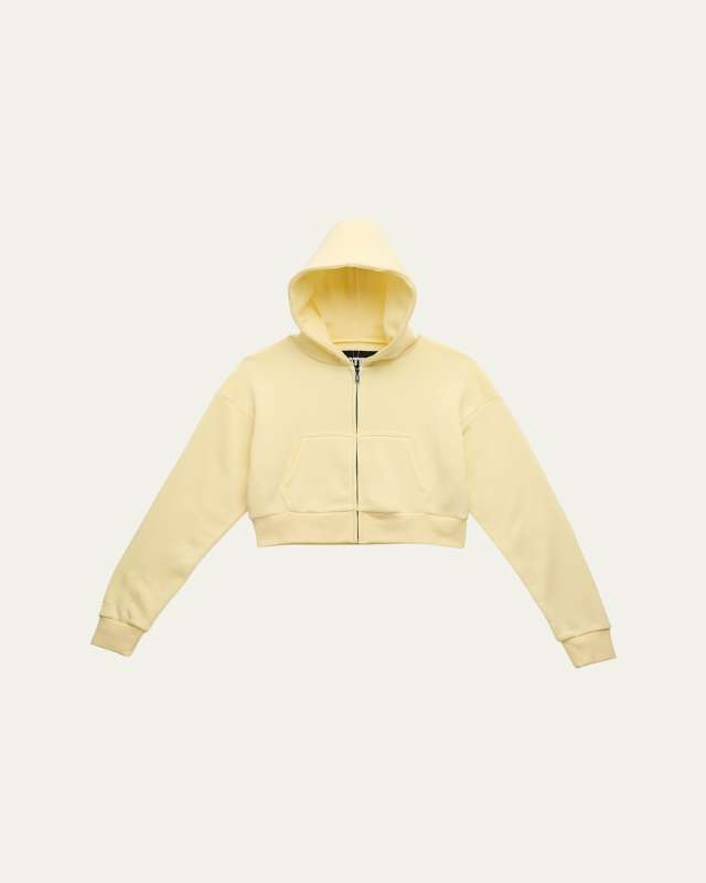 Girl's Tween Dylan Cropped Zip-Front Hoodie, Size S-XL